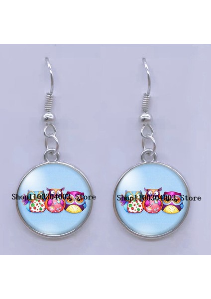 54 Moda Küpe Sevimli Baykuş Fotoğraf Cabochon Cam Charm Küpe Yüksek Kalite Kadın Deldi Küpe Hediyeler (Yurt Dışından)