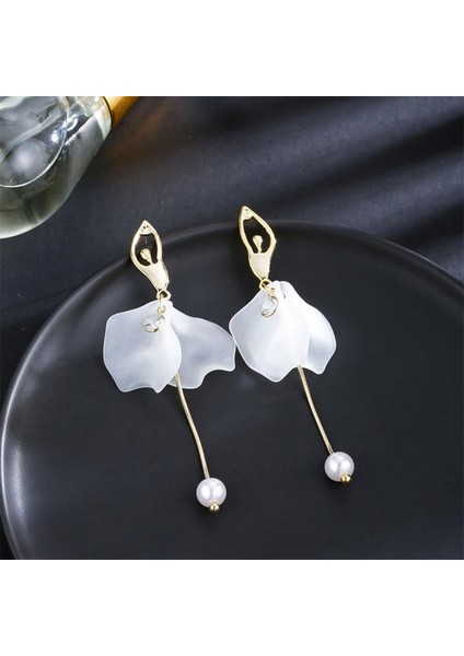 B03 Reçine Çiçek Inci Küpeler Bale Kız Uzun Püskül Dangle Küpe Düğün Parti Takı Hediye Bohemya Çiçek Damla Küpe (Yurt Dışından) fırsatları