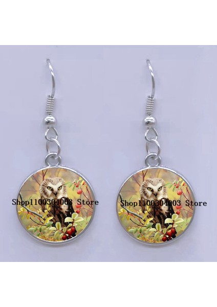 44 Moda Küpe Sevimli Baykuş Fotoğraf Cabochon Cam Charm Küpe Yüksek Kalite Kadın Deldi Küpe Hediyeler (Yurt Dışından)