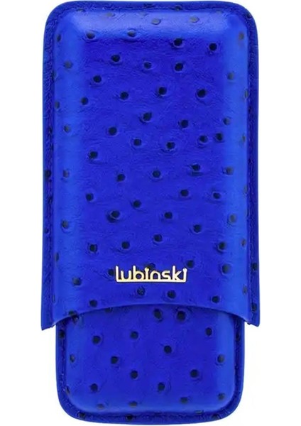 Deri 3'lü Puro Kılıfı Lacivert Desenli(60 Ring)