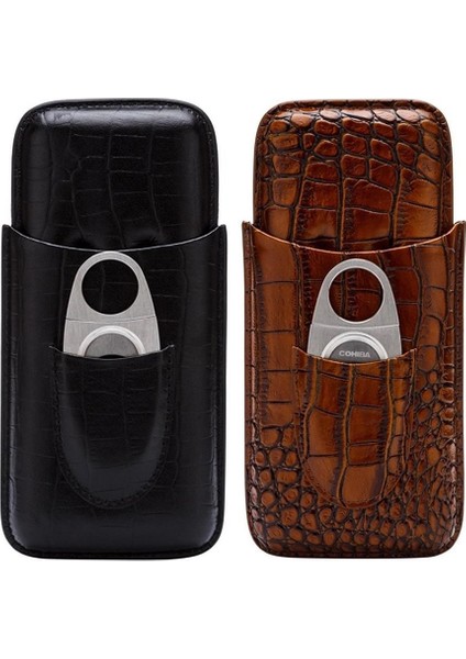 Cohiba Deri Croco 3'lü Puro Kılıfı Kesicili Kahve(56 Ring) indirimleri