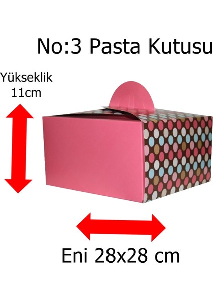 Pasta Kutusu  No:3 -11X28X28 cm Ebatlarda 1 Adet Gelecektir