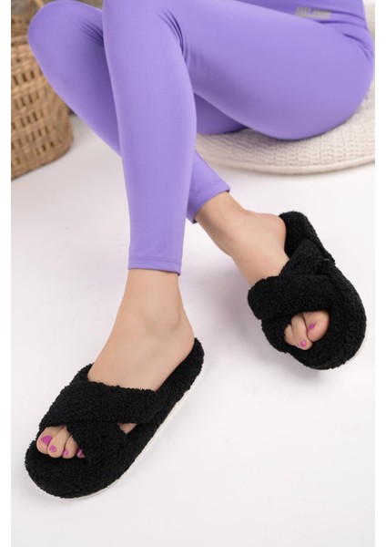 HAVLU Çapraz Kadın Ev Terliği Kışlık Terlik Ses Yapmaz fiyatları