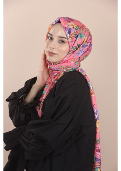 ŞEKER PEMBE Loryan Scarf Linen Summer Gül Şal modelleri
