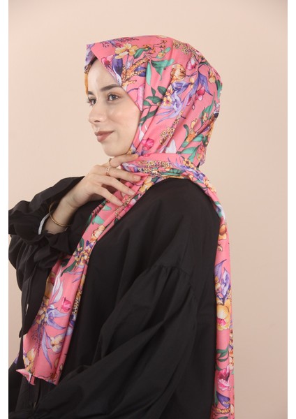 ŞEKER PEMBE Loryan Scarf Linen Summer Gül Şal fırsatları