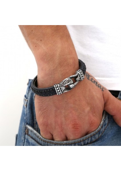 Zincir Modeli 316L Ayar Çelik ve Deri Bileklik fiyatları