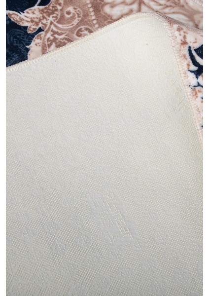 Şark Mavi Yuvarlak 120X120 cm Banyo Paspası Kaymaz Taban Yıkanabilir Banyo Halısı