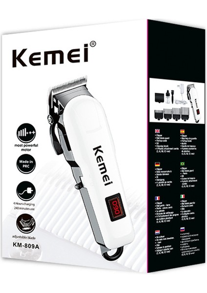 KM-809A Yağ Kafalı Elektrikli Kesme Makinesi Geniş Voltajlı LCD Dijital Ekran Elektrikli Kesme Makinesi Saç Kesme Makinesi (Yurt Dışından)