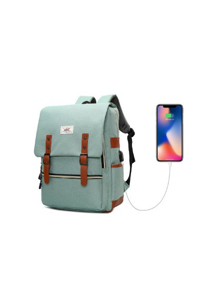 Seyahat Sırt Çantası Doğa Sporları Öğrenci Okul Çantası Erkek Iş USB Bilgisayar Seyahat Sırt Çantası (Yurt Dışından)