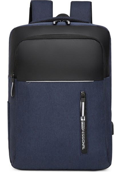 USB Çok Fonksiyonlu Erkek Bilgisayar Sırt Çantası Rahat Seyahat Bilgisayar Sırt Çantası Moda Basit Iş Kare Okul Çantası (Yurt Dışından)