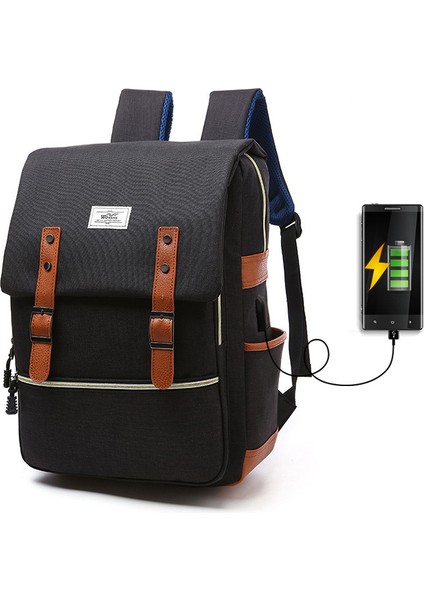 Seyahat Sırt Çantası Doğa Sporları Öğrenci Okul Çantası Erkek Iş USB Bilgisayar Seyahat Sırt Çantası (Yurt Dışından)