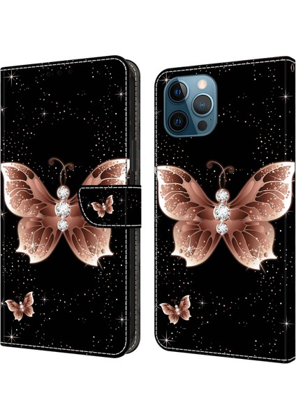 iPhone 13 Pro Max Cüzdan Stand Manyetik Kapak Deri Telefon Kılıfı (Yurt Dışından)