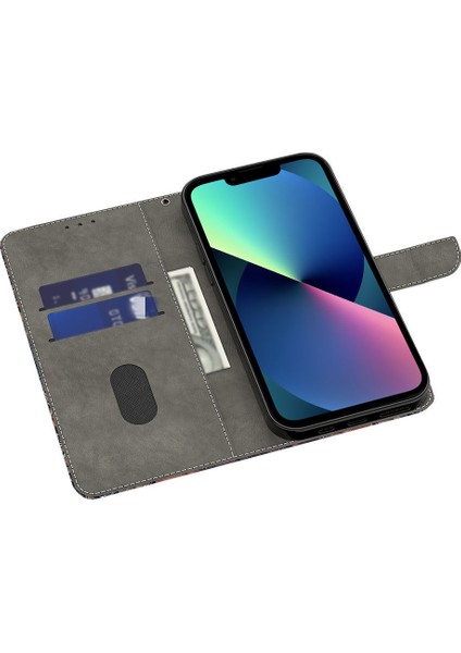 iPhone 13 Cüzdan Kılıfı Pu Deri Manyetik Stand Telefon Kapağı (Yurt Dışından)