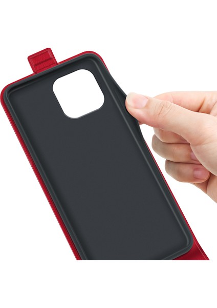 iPhone 15 Plus Kart Yuvası Telefon Kılıfı Anti-Çizelge Dikey Flip Pu Deri Cep Telefonu Kapağı (Yurt Dışından)