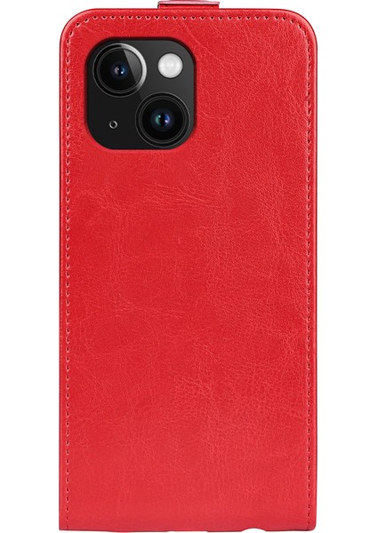 iPhone 15 Plus Kart Yuvası Telefon Kılıfı Anti-Çizelge Dikey Flip Pu Deri Cep Telefonu Kapağı (Yurt Dışından)