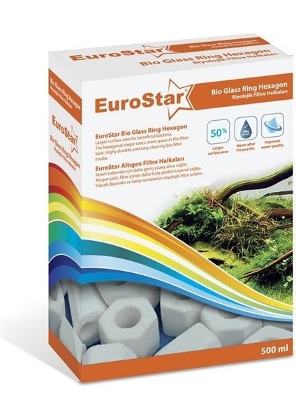 Eurostar Bio Filter Ring Hexagon 500ML Akvaryum Filtre Malzemesi