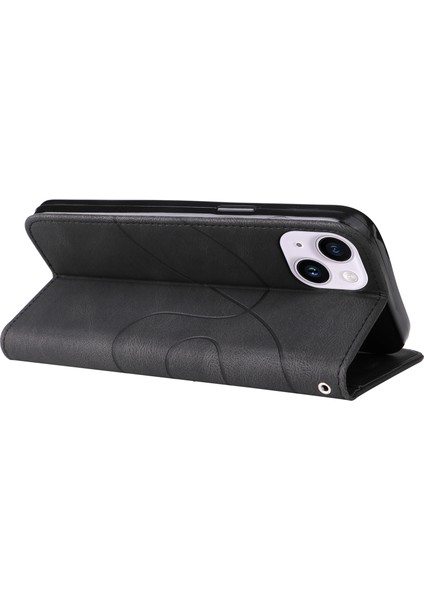 iPhone 15 Plus Pu Deri Standlı Telefon Cüzdan Kılıf Telefon Kapağı (Yurt Dışından)