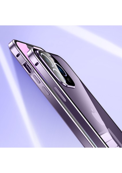iPhone 15 Pro Max Çift Taraflı Temperli Cam + Metal Çerçeve Kılıf Manyetik Telefon Kapağı (Yurt Dışından) fiyatları