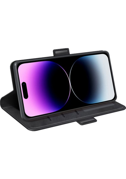 iPhone 15 Pro Max Buzağı Doku Stand Anti-Çizgi Pu Deri Cüzdan Telefon Kapağı (Yurt Dışından) modelleri