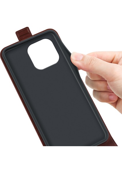 iPhone 15 Pro Max Cep Telefonu Kılıfı, Kart Yuvası ile Damla Koruma Dikey Flip Pu Deri Telefon Kapağı (Yurt Dışından)
