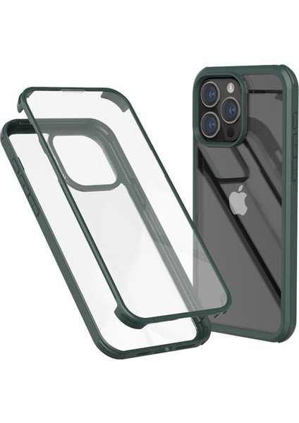 iPhone 15 Pro Max Çift Taraflı Temperli Cam + Silikon Çerçeve Telefon Kılıfı (Yurt Dışından)