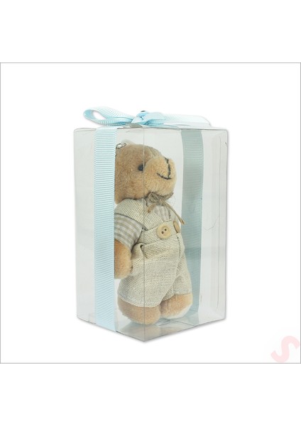 Kutulu Kıyafetli Pelüş Anahtarlık, Kurdeleli - Boy