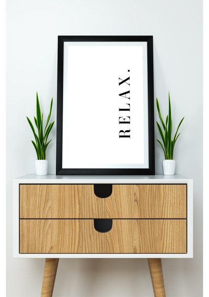 Tek Parça Çerçeve Görünümlü Yazılı Mdf Tablo "relax"