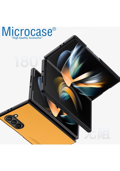 Samsung Galaxy Z Fold5 Için Deri Desenli Plastik Koruma Kılıf - AL3156