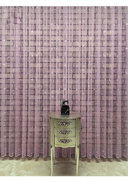 Aleyna Home Taç Yıldızlı Çocuk Odası Tül Perde Kullanıma Hazır Ekstraforlu Pilesiz Krem 100 x 200 cm fırsatları