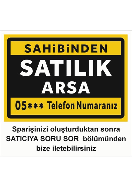 Satılık Arsa Levhası Tabelası 40X60 cm modelleri