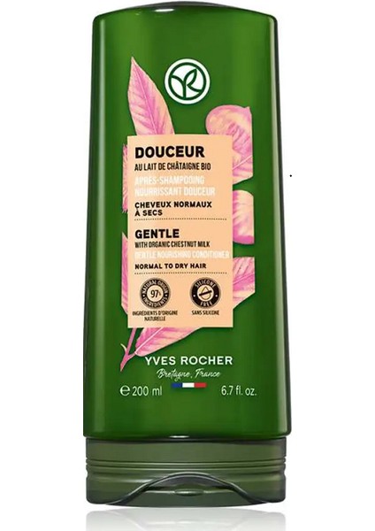 Yves Rocher Besleyici Kolay Tarama Saç Kremi - Normal- Kuru Saçlar - Douceur Organik Kestane Sütü  200 ml