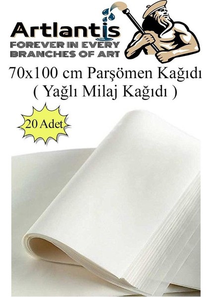 Parşömen Kağıdı Milaj Kağıdı 70X100 cm 20 Adet Yağlı Çizim Kağıdı Parşumen Ince Kopya Kağıdı