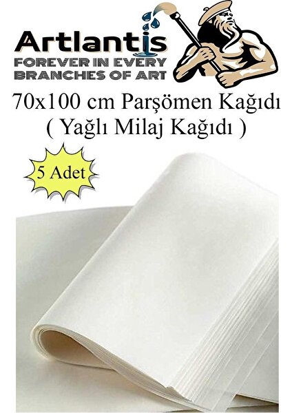 Parşömen Kağıdı Milaj Kağıdı 70X100 cm 5 Adet Yağlı Çizim Kağıdı Parşumen Ince Kopya Kağıdı