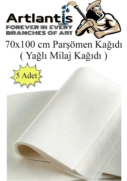 Parşömen Kağıdı Milaj Kağıdı 70X100 cm 5 Adet Yağlı Çizim Kağıdı Parşumen Ince Kopya Kağıdı