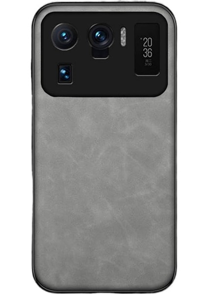 Xiaomi 11 Ultra Için Luxury Leather Series Deri Desenli Plastik Koruma Kılıf - AL8125