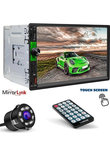Double Teyp 7 4X65W Mirrorlink Bt/usb/sd/mp5/aux/fm Kameralı VM-1404