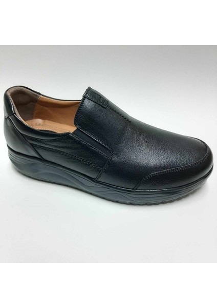 Deri Hafif Ortopedik Orjinal Rahat Günlük Siyah Bağcıksız Erkek Yürüyüş Ayakkabısı C-8654012 fiyatları
