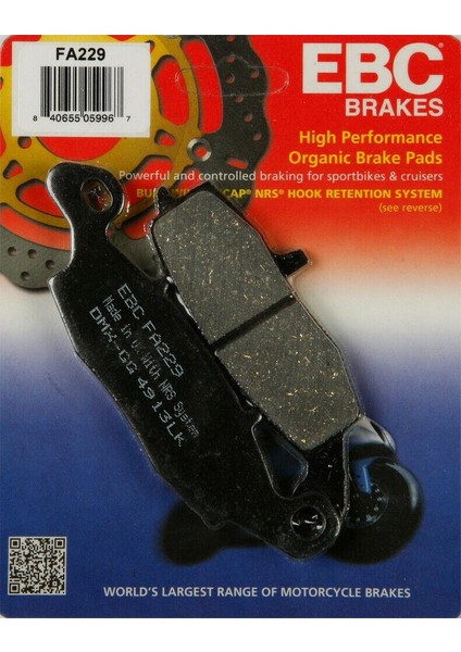 FA229 2007-2014 Kawasaki Kle 650 Versys (Abs Li) Uyumlu Ön Fren Balatası (Sol) Organik Balata