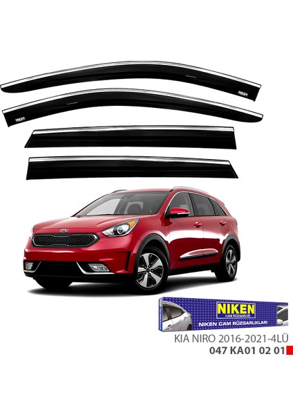 Kia Niro 2016-2021 Kromlu Cam Rüzgarlığı 4lü