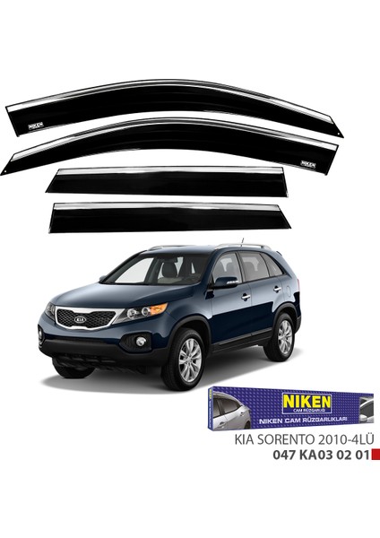 Kia Sorento 2010-2019 Kromlu Cam Rüzgarlığı 4lü