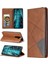 Geometrik Desen Standı Deri Kart Tutucu Xiaomi Redmi Note 8 Pro-Brown (Yurt Dışından) 1