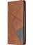 Geometrik Desen Standı Deri Kart Tutucu Xiaomi Redmi Note 8 Pro-Brown (Yurt Dışından) 2