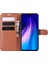 Xiaomi Redmi Için Litchi Cilt Tasarım Deri Kılıfı Not 8t-Brown (Yurt Dışından) 4