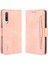 Cüzdan Standı Deri Telefon Kasası Xiaomi Mi CC9E/MI A3-Pink Için Birden Fazla Kart Yuvası ile (Yurt Dışından) 4