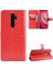 Xiaomi Redmi Için Çılgın At Skin Deri Cüzdan Kabuğu Kılıfı Not 8 Pro-Kırmızısı (Yurt Dışından) 1