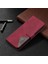 Geometrik Doku Cüzdan Stand Deri Telefon Kabuğu Xiaomi Redmi Note 8t-Dark Kırmızı (Yurt Dışından) 4