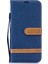 Xiaomi Redmi Için Iki Tonlu Jean Bez Pu Deri Deri Flip Kılıf Not 7s /not 7 /redmi Note 7 Pro (Hindistan) -Dark Blue (Yurt Dışından) 2