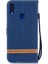 Xiaomi Redmi Için Iki Tonlu Jean Bez Pu Deri Deri Flip Kılıf Not 7s /not 7 /redmi Note 7 Pro (Hindistan) -Dark Blue (Yurt Dışından) 3