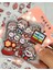 Sevimli Kız ve Arkadaşları Kırmızı Şeffaf Pet Sticker Set / Çıkartma / Su Geçirmez / Bullet Journal 1