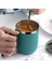 Kahve Kupa 304 Paslanmaz Çelik Çift Katmanlı Sızdırmaz Süt Kahve Fincanı Kapaklı Mutfak Drinkware Kahvaltı Çay Kupa | Kupalar (Yeşil) (Yurt Dışından) 2